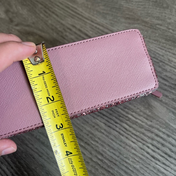 Kate Spade Greta Court Shiloh Glitter Cosmetic Travel Makeup Bag Pink - Picture 13 of 14